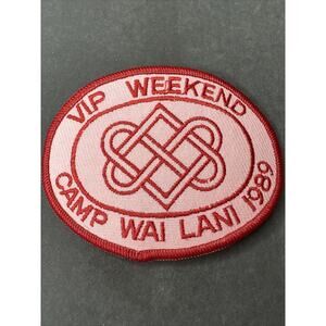 Vip Weekend Camp WAI LANI 1989 Red And Pink Patch Celtic